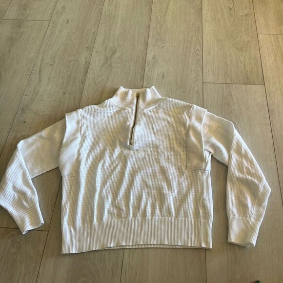 Atwood Half Zip - Varley Sweater (White/ xs,All Products : American Fashion Style Bags On Sale